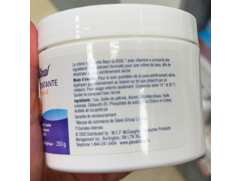 Glaxal Base Moisturizing Cream, Vitamin E, 250 g
