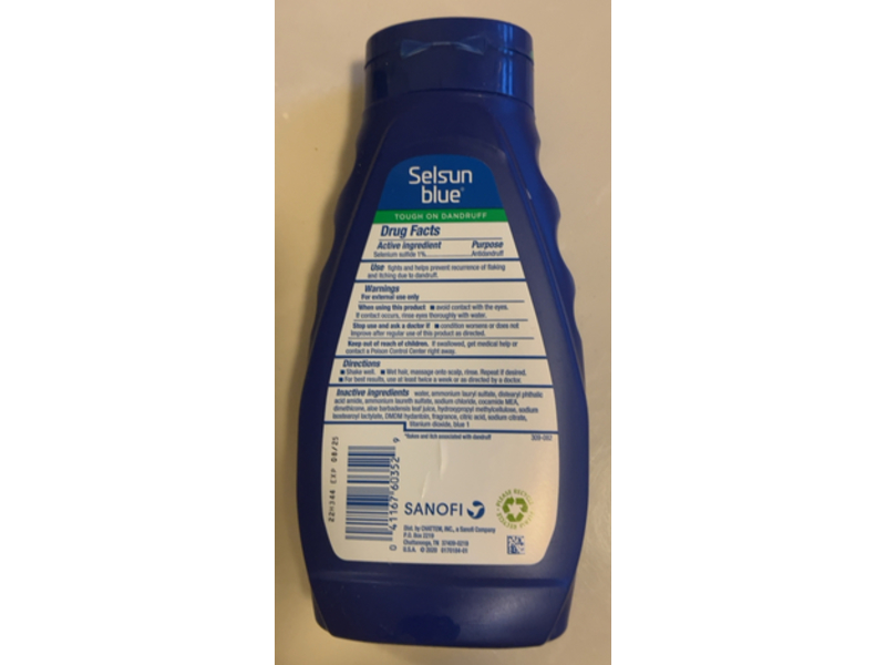 Selsun Blue Moisturizing Antidandruff Shampoo, Selenium Sulfide 1 %, 11 fl oz/325 mL