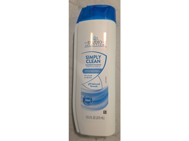 Studio Selection Simply Clean Dandruff Shampoo, Pyrithione Zinc, 12.5 fl oz/370 mL