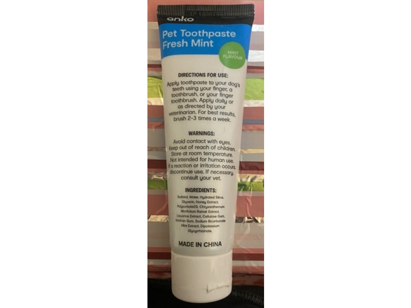 Anko Pet Toothpaste, Fresh Mint, 100 mL