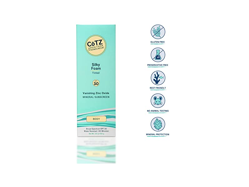 CoTZ Silky Foam Tinted Mineral Sunscreen, SPF 30, 3.5 oz (100 g)