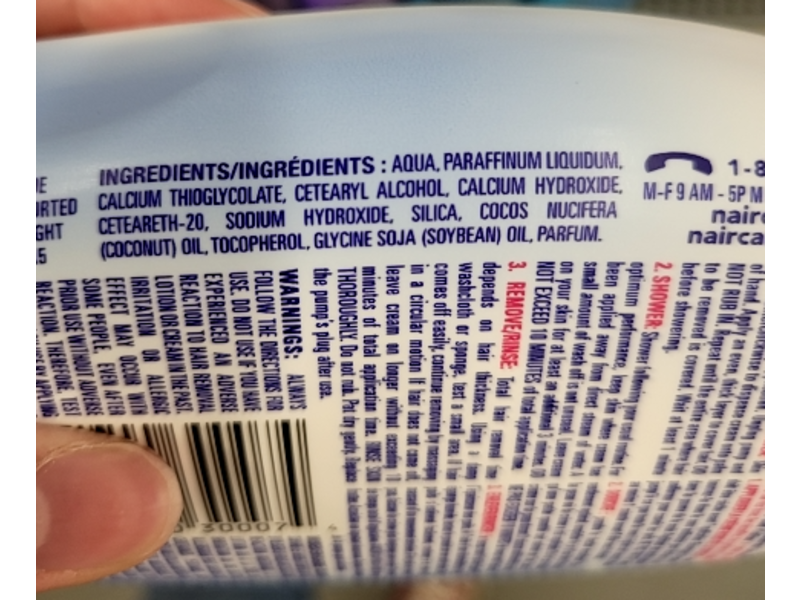 Nair Hair Remover Shower Power, Coconut Oil + Vitamin E, 312 g