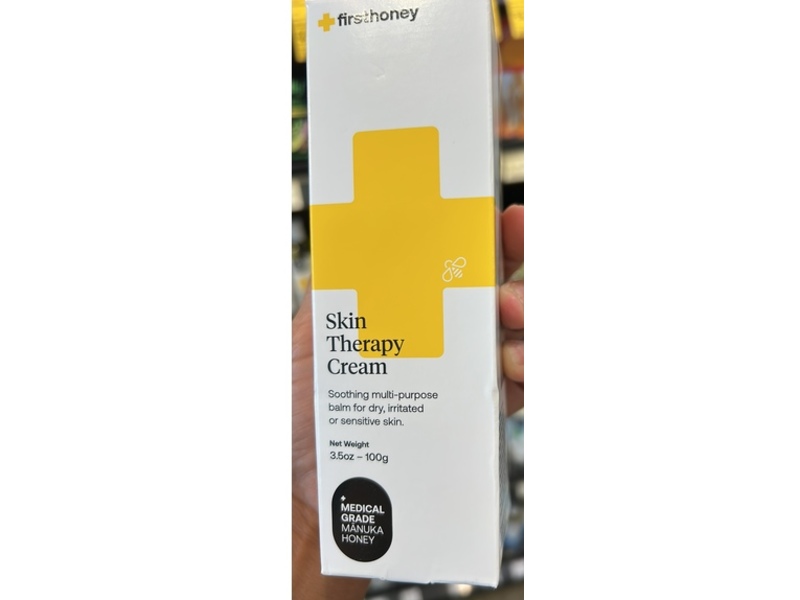 First Honey Skin Therapy Cream Soothing Multi-Purpose Balm, Manuka Honey, 3.5 oz/100 g