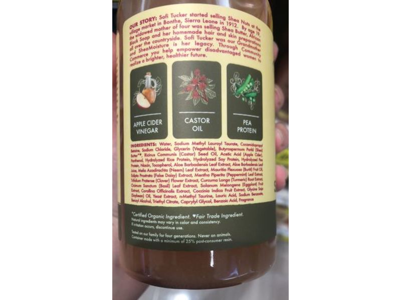 SheaMoisture Strengthen & Shine Shampoo, Apple Cider Vinegar & Castor Oil, 13 fl oz/384 mL