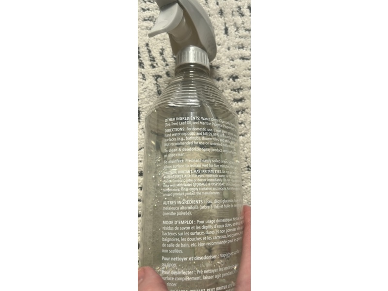 EcoMax Disinfecting Tub & Tile Cleaner, Natural Tea Tree, 27.1 fl oz/800 mL