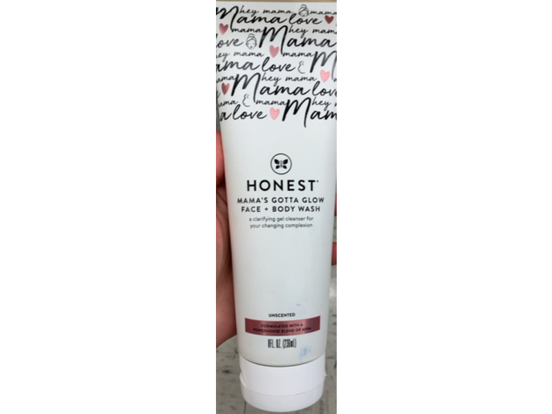 Honest Mama's Gotta Glow Face + Body Wash, Unscented, 8 fl oz/236 mL