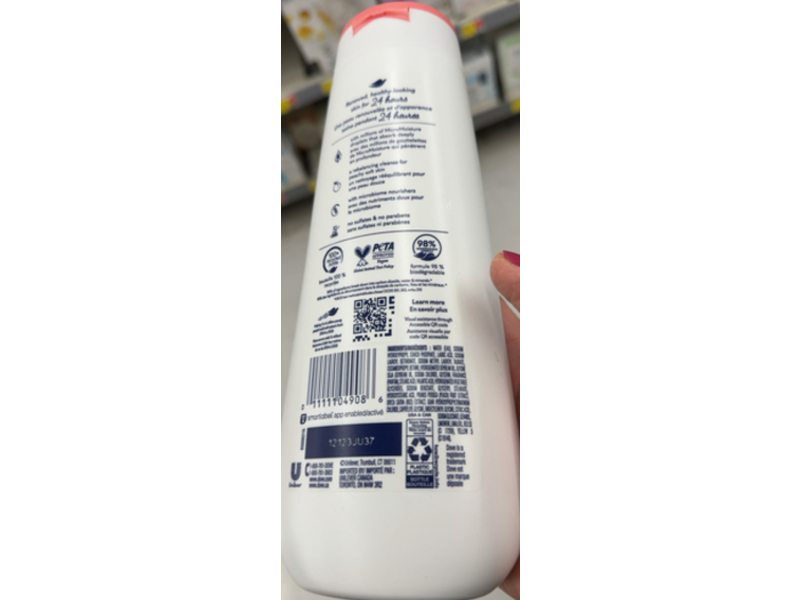 Dove Rebalance Body Wash, White Peach & Rice Milk, 20 fl oz/591 mL