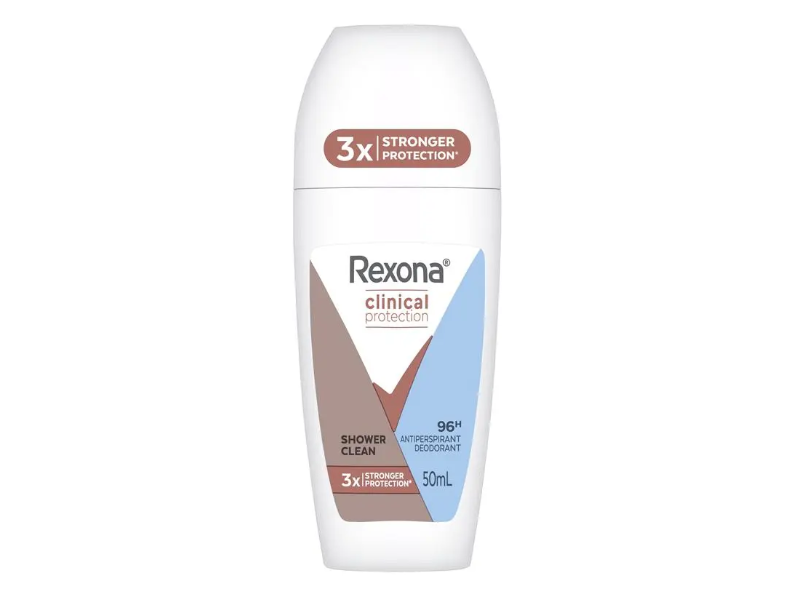 Rexona Clinical Protection 96H Antiperspirant Deodorant, Shower Clean, 50 mL