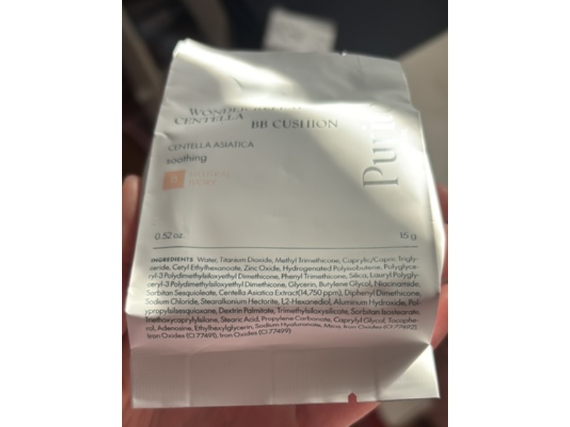 Purito Centella Asiatica BB Cushion, 13 Neutral Ivory, 0.52 oz/15 g