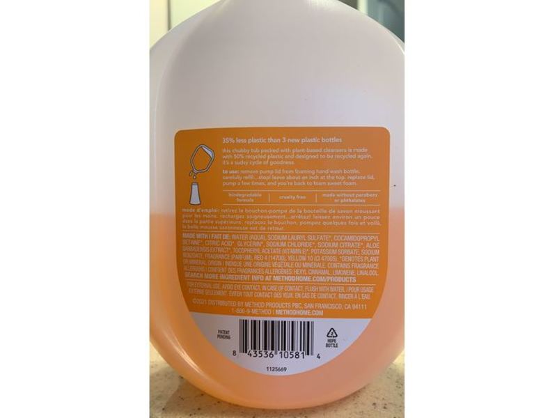 Method Foaming Hand Soap, Orange Ginger, 28 fl oz/828 mL, Refill