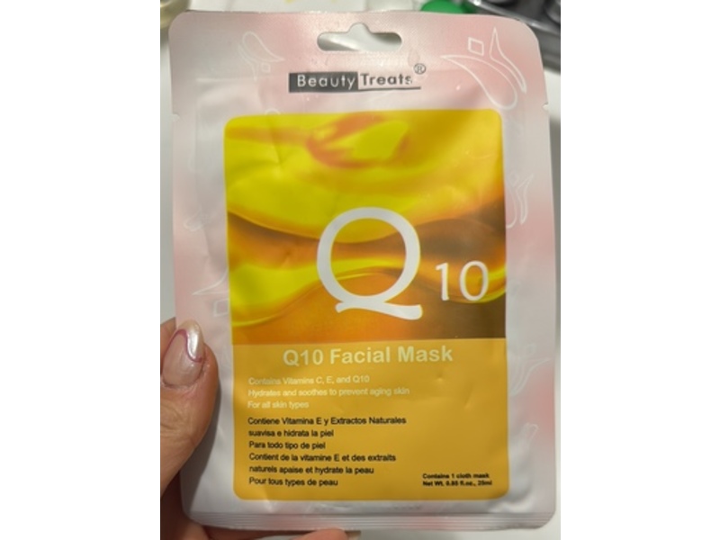 Beauty Treats Q10 Facial Mask, 0.85 fl oz/25 mL, 10 Count
