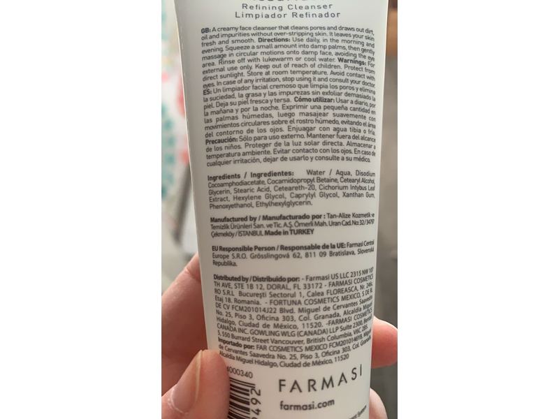 Farmasi Dr. C. Tuna Resurface Refining Cleanser, 3.4 fl oz/100 mL