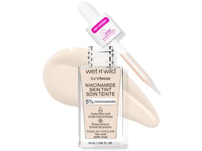 wet n wild Bare Focus Niacinamide Skin Tint, Porcelain, 2.08 fl oz/32 mL