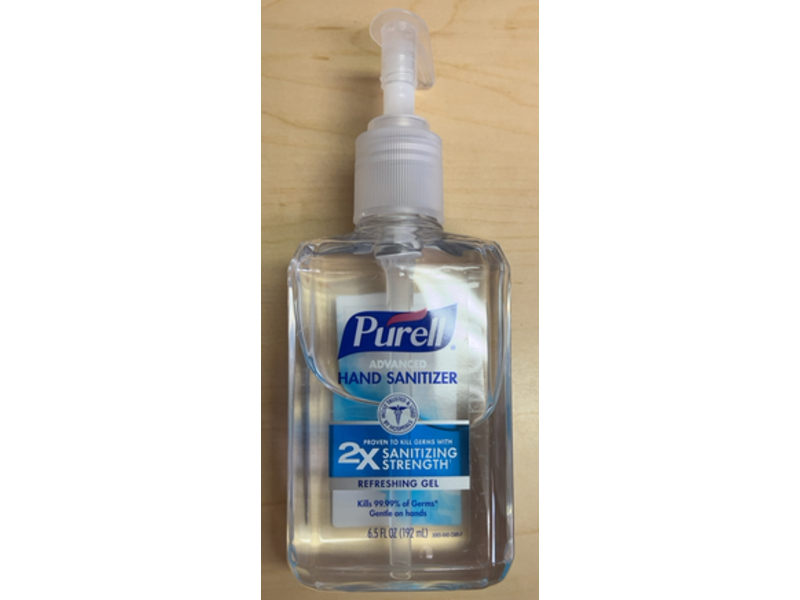Purell Advanced Hand Sanitizer, 2X Sanitizing Strength, Refreshing Gel, 6.5 fl oz/192 mL