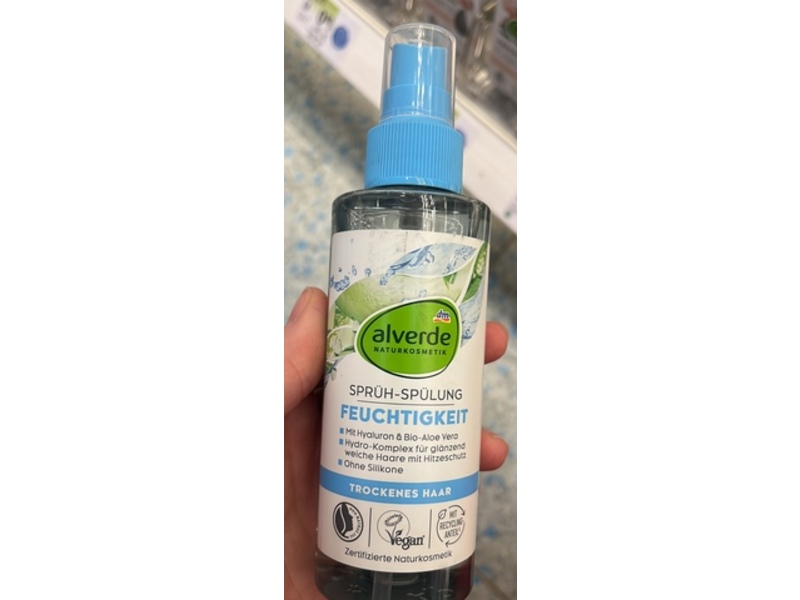 Dm Alverde Natural Cosmetics Hair Balm Spray, Aloe Vera, 150 mL