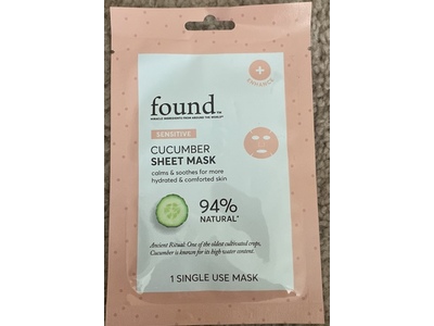 Found Calms & Soothes Sheet Mask, Cucumber, 1 Count