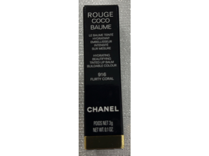 Chanel Rouge Coco Baume Tinted Lip Balm, 916 Flirty Coral, 0.1 oz/3 g