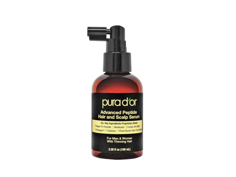 pura d'or Advanced Peptide Hair And Scalp Serum, 3.38 fl oz/100 mL
