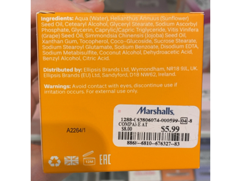 Twenty 2 Pro Glow Face Cream, Vitamin C, 1.69 fl oz/50 mL