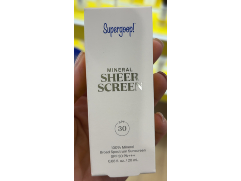 Supergoop! Mineral Sheer Screen, SPF 30 PA+++, 0.68 fl oz/20 mL