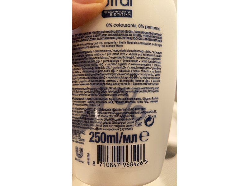Neutral Sensitive Skin Intimate Wash, 250 mL