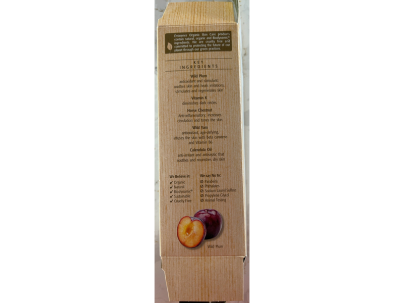 Eminence Organic Skin Care Wild Plum Eye Cream, 1.05 fl oz/30 mL