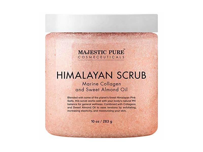 Majestic Pure Himalayan Scrub, Marine Collagen and Sweet Almond Oil, 10 oz/283 g