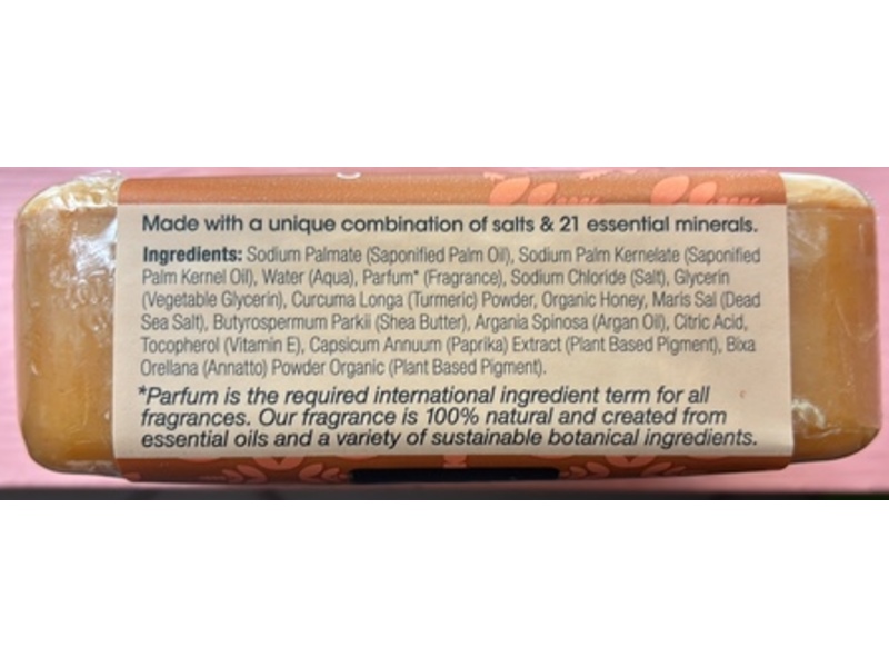 One With Nature Dead Sea Mineral Bar Soap, Turmeric & Honey, 7 oz/198 g