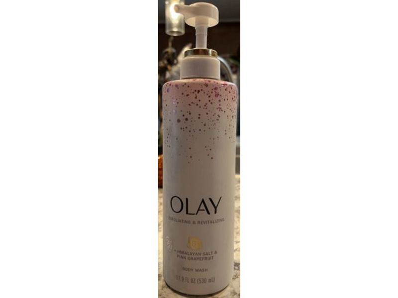 Olay Exfoliating & Revitalizing Body Wash, Himalayan Salt & Pink Grapefruit, 11.9 fl oz/530 mL, 4 Count