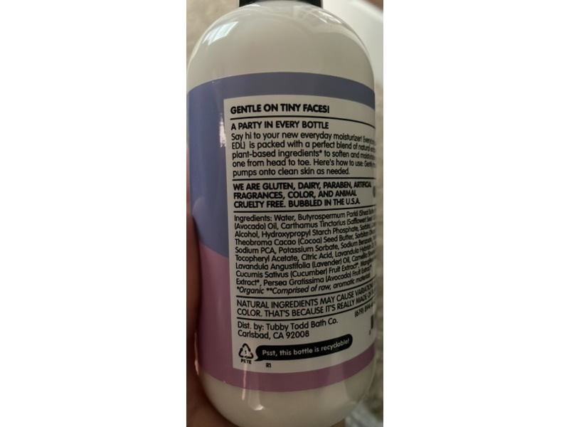 Tubby Todd Bath Co Everyday Lotion, Lavender + Rosemary, 8.5 oz/240 g