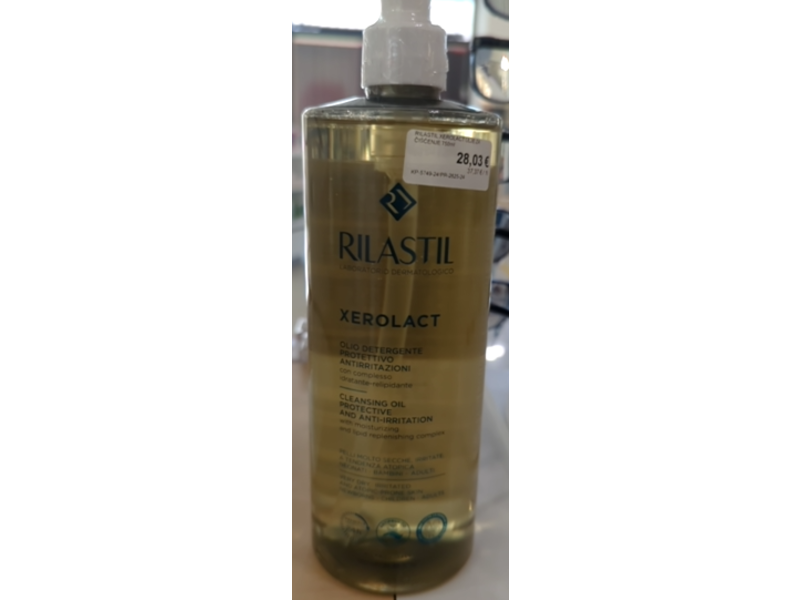 Rilastil Xerolact Protective & Anti-Irritation Cleansing Oil, 25.36 fl oz/750 mL