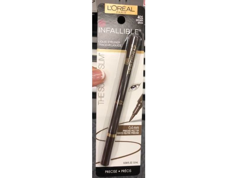 L'Oreal Paris Infallible Super Slim Liquid Eyeliner, 401 Brown, 0.034 fl oz/10 mL