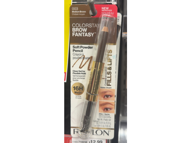 Revlon Colorstay Brow Fantasy Soft Powder Pencil + Gel, 003 Medium Brown
