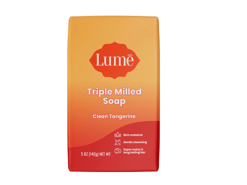 Lume Triple Milled Soap, Clean Tangerine, 5 oz/142 g.