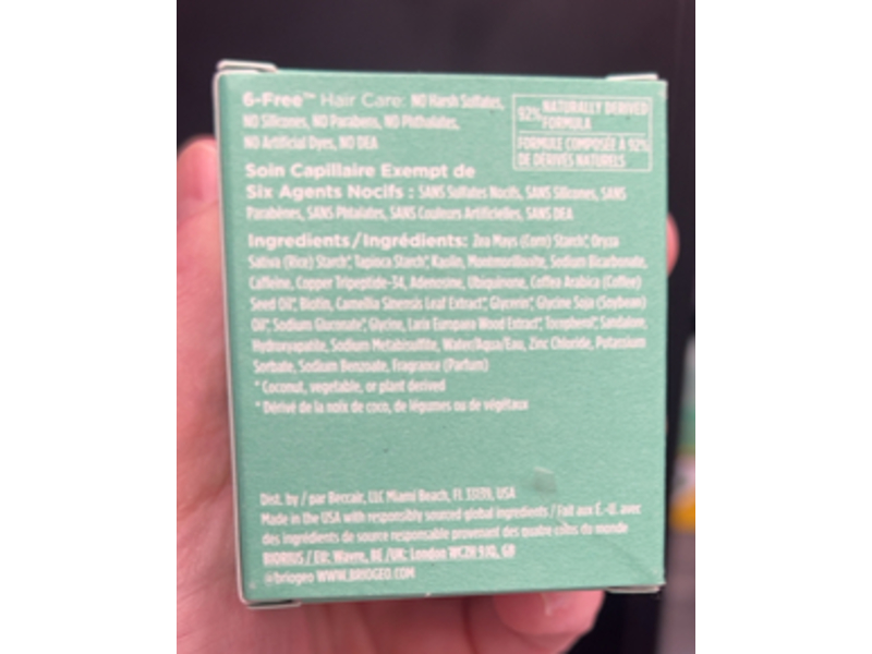 Briogeo Style & Treat Dry Shampoo Puff, Translucent, 0.5 oz/15 g