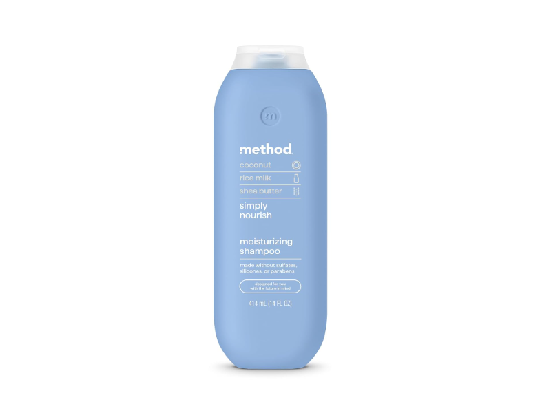 Method Simply Nourish Moisturizing Shampoo, Coconut + Rice Milk + Shea Butter, 14 fl oz/414 mL