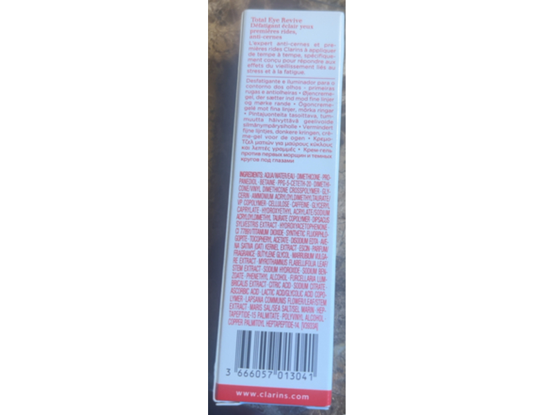 Clarins Total Eye Revive Eye Cream-Gel, 0.2 oz/7 mL