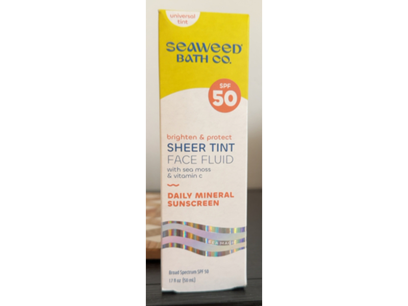 Seaweed Bath Co. Brighten & Protect Sheer Tint Face Fluid Sunscreen, SPF 50, 1.7 fl oz/50 mL