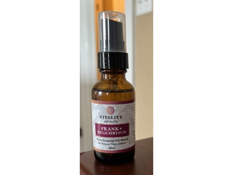 Vitality Extracts Pure Essential Oil Blend, Frank+ Helichrysum, 1.01 fl oz/30 mL