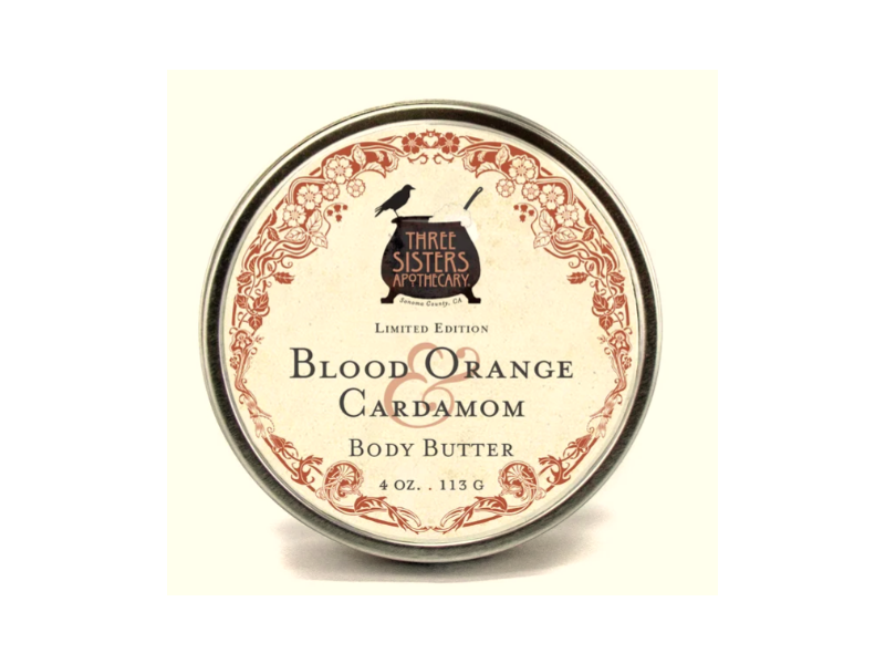 Three Sisters Apothecary Body Butter, Blood Orange & Cardamom, 4 oz/113 g