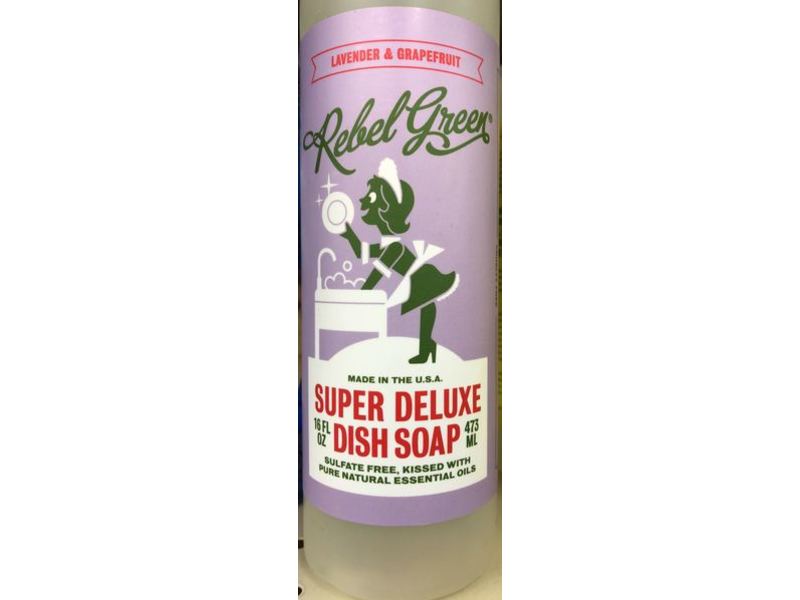 Rebel Green Super Deluxe Dish Soap Lavender Grapefruit, 16 fl oz / 473 mL