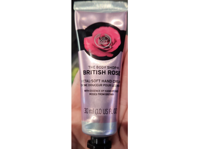 The Body Shop Petal-Soft Hand Cream, British Rose, 1.0 fl oz/30 mL