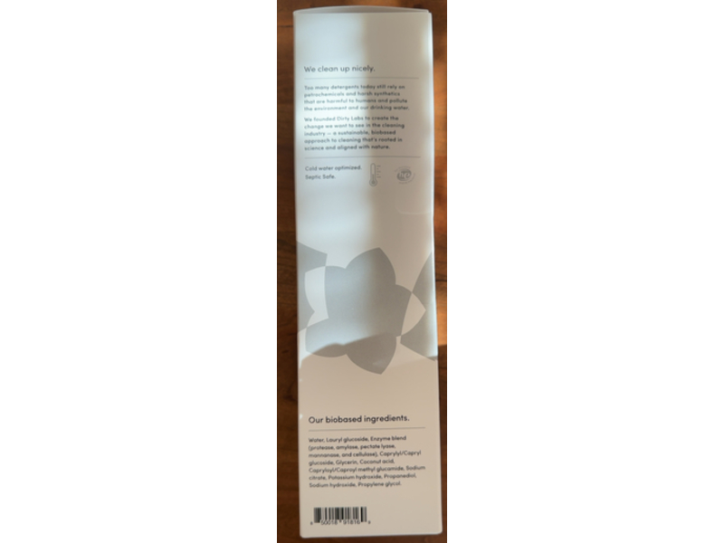 Dirty Labs Bio Laundry Detergent, Free & Clear, 80 Loads, 21.6 fl oz/640 mL