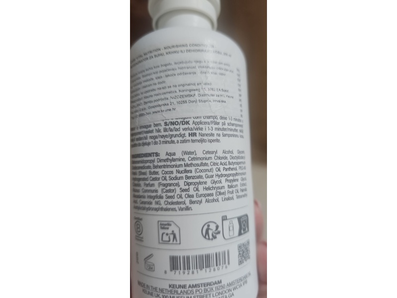 Keune Vital Nutrition Nourishing Conditioner, 8.5 fl oz/250 mL