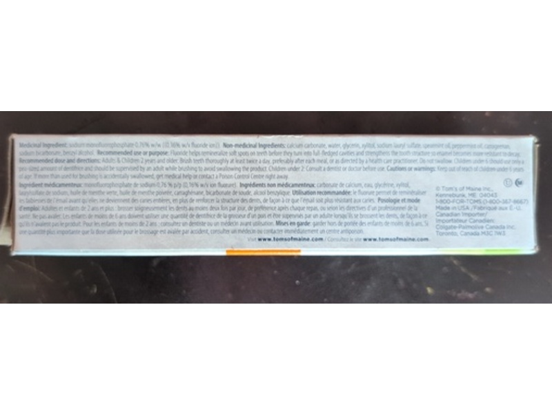 Tom's Of Maine Cavity Protection Fluoride Toothpaste, Spearmint, 85 mL