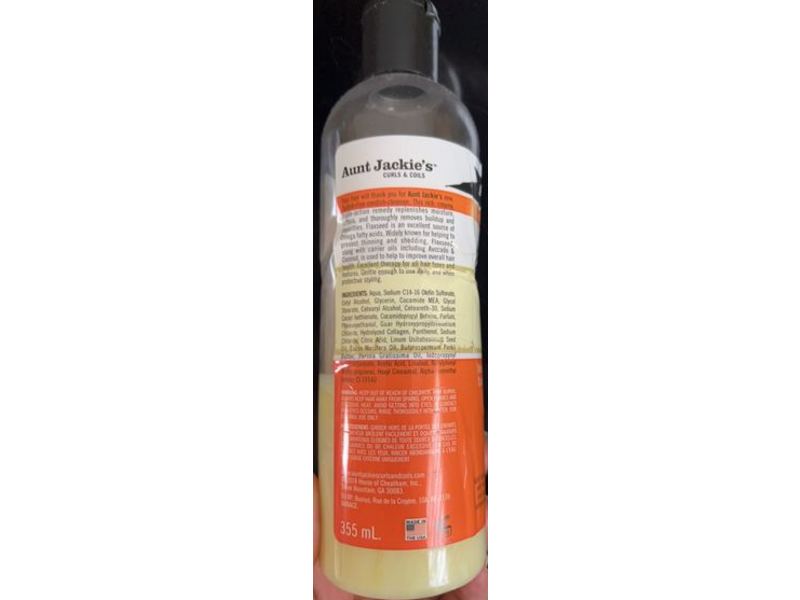 Aunt Jackie's Purify Me Moisturizing Co-Wash Hair Cleanser, Flaxseed Recipes, 12 fl oz/355 mL