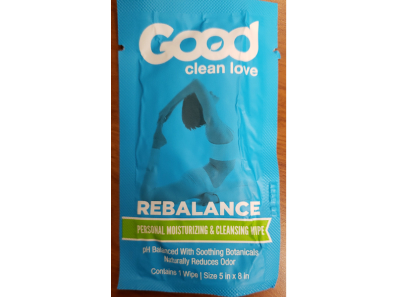 Good Clean Love Personal Moisturizing & Cleansing Wipe, Rebalance, 1 Count