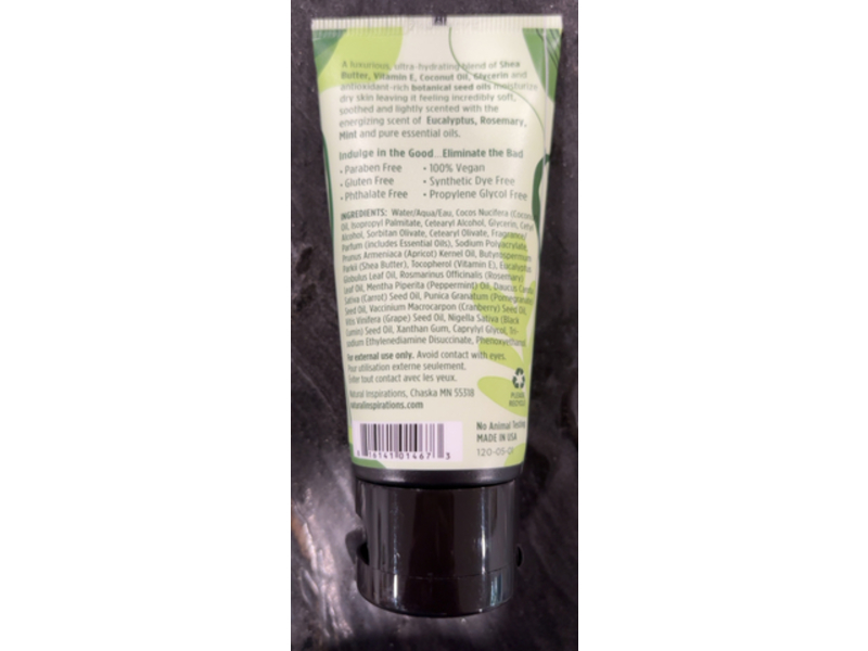 Natural Inspiration Ultra Hydrating Hand Creme, Eucalyptus Rosemary Mint, 2 oz/57 g