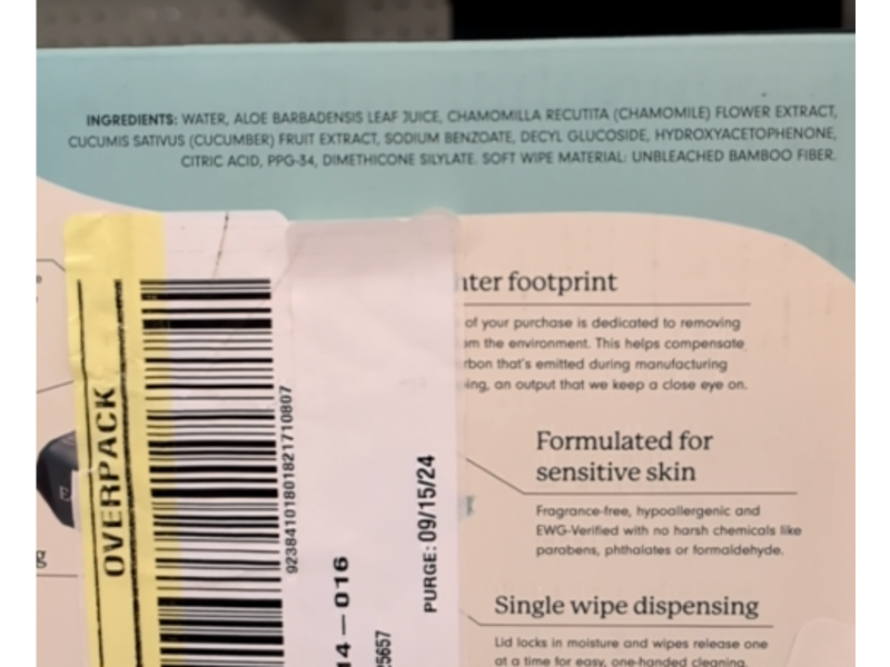 EcoPeaCo. Unbleached Bamboo Baby Wipes, 300 Count