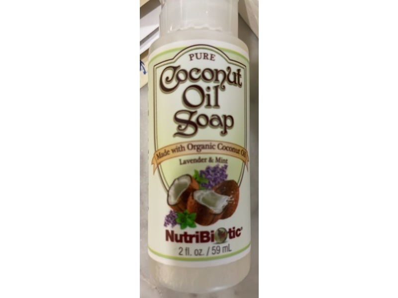 NutriBiotic Pure Coconut Oil Soap, Lavender & Mint, 2 fl oz/59 mL